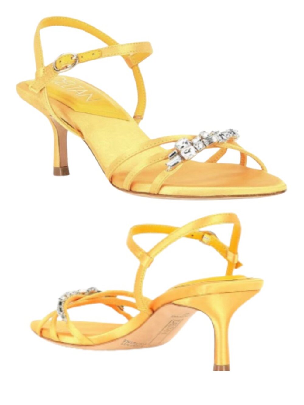 Deltan The Aria Satin Jewel Ornament Dress Sandals Size 8M